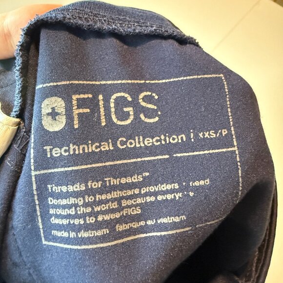 Figs Women XXSP Scrub Set Catarina Top Zamora Pant Navy Blue Drawstring Nurse - Picture 12 of 16